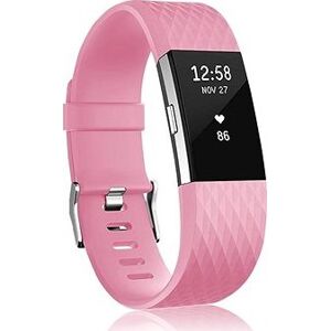 BStrap Silicone Diamond pro Fitbit Charge 2 pink, velikost L