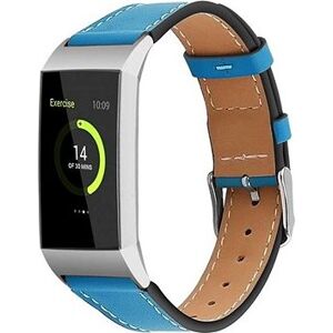 BStrap Leather Italy pro Fitbit Charge 3 / 4 blue, velikost S