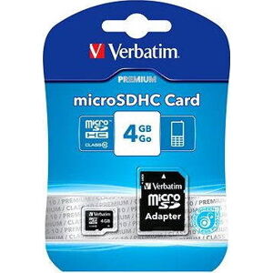 Verbatim MicroSDHC 4 GB Class 10 + SD adaptér