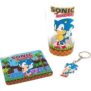 Sonic - sklenice, klíčenka a tácek
