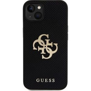 Guess PU Perforated 4G Glitter Metal Logo Zadný Kryt na iPhone 13 Black
