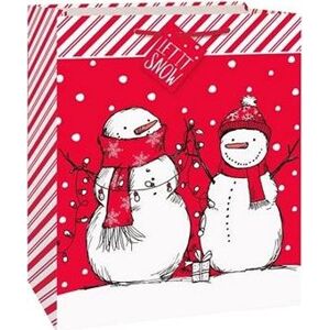 Vianočná darčeková taška so snehuliakmi – Vianoce – 26 × 64 × 35 cm
