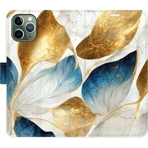 iSaprio flip puzdro GoldBlue Leaves pre iPhone 11 Pro