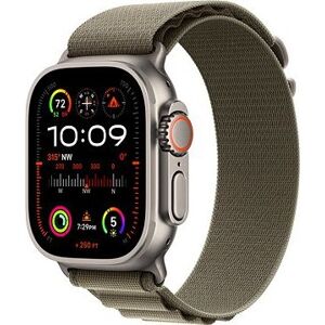 Apple Watch Ultra 2 49 mm titánové puzdro s olivovým alpským ťahom – Medium