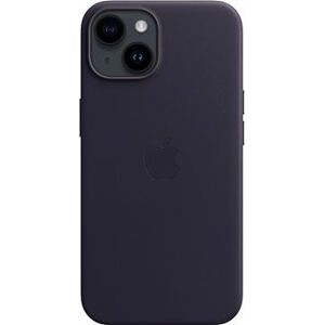 Apple iPhone 14 Kožený kryt s MagSafe atramentovo fialový