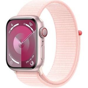 Apple Watch Series 9 41 mm Cellular Ružový hliník so svetlo ružovým prevliekacím športovým remienkom