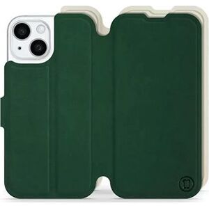 Mobiwear Soft Touch flip pro Apple iPhone 15 - Zelené & Béžové