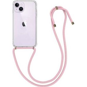 TopQ Kryt iPhone 14 Plus s ružovou šnúrkou priehľadný 82589