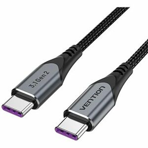 Vention USB-C 3.1 Gen2 100 W 10 Gbps Cable 0,5 m Gray Aluminum Alloy Type
