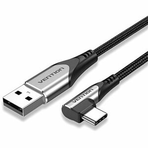 Vention Type-C (USB-C) 90° <-> USB 2.0 Cotton Cable Gray 0.5 m Aluminum Alloy Type