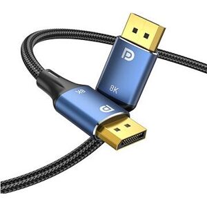 Vention Cotton Braided DP Male to Male HD Cable 8K 3 m Blue Aluminum Alloy Type
