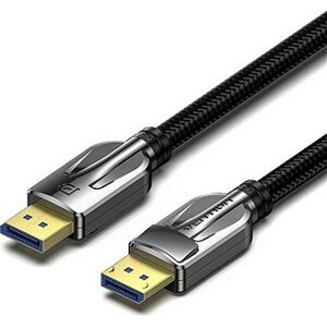 Vention Cotton Braided DP 2.0 Male to Male 8K HD Cable 3M Black Zinc Alloy Type